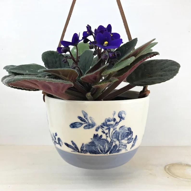 Stéphanie Faourux, ceramist - hanging planter - Middle format - purple